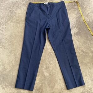 Nominee Pants Mens 38 Blue Plaid Casual‎ Chino Flat Front Straight Leg Italy